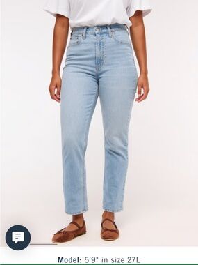 Abercrombie Curvy High Rise Straight Ankle Jean